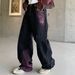Men's Clothing Men's American Splatter Wash Jeans – High-Waisted Wide-Leg, Vintage Streetwear, Minimalist Staple (S-3XL, Aurora Purple & Black)_mkmklike.com