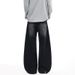 Men's Vintage Denim Trousers With Button Cuffs & Curved Hem Baggy Fit Retro Streetwear Jeans_mkmklike.com