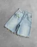 Men Women Summer Hip Hop Ripped Hole Denim Shorts Y2k Black Punk Wash Baggy Work Vintage Raw Edge Casual Jorts_mkmklike.com
