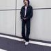Men's Vintage Washed Black Flared Jeans – High Street Style With White Contrast Stitching, 70s Retro Loose Fit Trousers_mkmklike.com