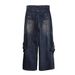 Wasteland Style Old Retro Ripped Jeans Women's Autumn American Design Sense Loose Drape Straight Wide-leg Pants_mkmklike.com