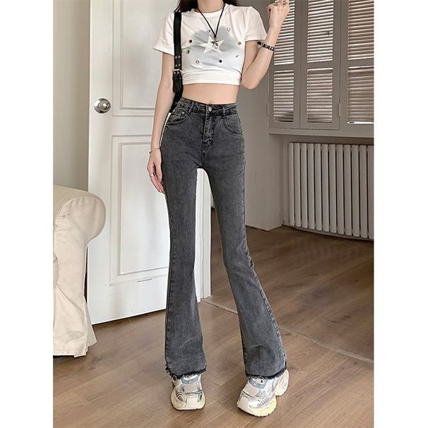 Vintage Jeans For Women Spring 2024 New Waist Slimming American High Street Slightly Flared Bootcut Pants_mkmklike.com