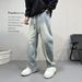 Vintage Washed Light Blue Jeans – Men’s Distressed Patchwork Straight-Leg Denim Pants (S-3XL, Summer Streetwear)_mkmklike.com
