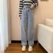 Women's Clothing New Solid Color Jeans For Women Drape Loose Slim High Waist Straight Pants Women Casual Trousers_mkmklike.com