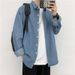 Harajuku Style Men's Denim Shirt Long Sleeve Hong Kong Style Casual Loose Spring And Autumn Shirt Men's Top Trendy Coat_mkmklike.com