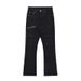 High Street Straight Tube Micro Flared Splicing Jeans With Niche Design, Three-Dimensional Cutting Trend Pants, Men_mkmklike.com