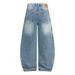 Men's Loose Curved Jeans Retro Style Trendy Bamboo Pattern Embroidery High Street Design_mkmklike.com