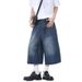 Men's American Retro Washed Denim Shorts Casual Loose Fit Five Point Streetwear Pants_mkmklike.com
