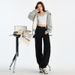 Stylish American-style Black Straight-leg Jeans For Women, Spring High-waisted Loose Slim-fit Narrow Wide-leg Pants,_mkmklike.com