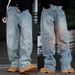 Men's Clothing Trendy High Street Style, Loose Fit, Wide Leg, Drape, Fashionable, Cool, Floor Length Hip Hop Trousers._mkmklike.com