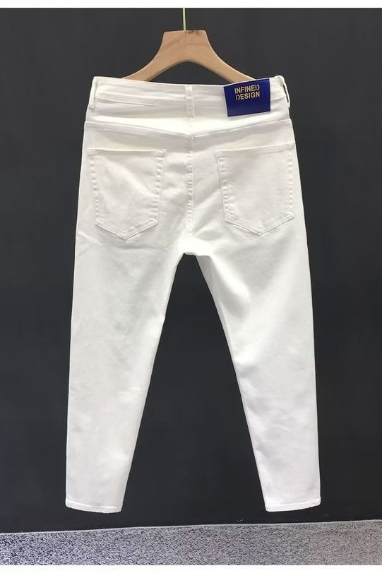 High End Slim Fit Skinny Jeans For Men Black Summer Stretch Casual Trousers Versatile Simple Denim_mkmklike.com