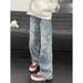 Washed Retro Jacquard Jeans Men's Spring And Autumn American Vibe Design Trendy Brand Straight Casual Trousers Men_mkmklike.com