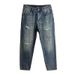 Men's Clothing Small Straight Blue Jeans Men's Trendy Brand Handsome Long Pants Versatile Trend_mkmklike.com