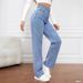 Women's Straight Leg Loose Fitting Jeans Casual Fashionable Versatile Denim Clothing by Manufacturers_mkmklike.com