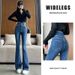 Wholesale Dropshipping Of Women's Ultra-high-waisted Flared Jeans With Fleece Lining, Designed A Slimming Effect,_mkmklike.com