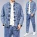 Loom Embroidered Tang Retro Youth European And American Loose Button Denim Jacket Stand Collar Suit Chinese Style Men's_mkmklike.com