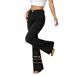 Women's High Waist Stretch Flared Jeans Bootcut Cotton Blend Comfortable Casual Office Wear Black Pants_mkmklike.com