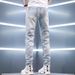 Premium Stretch Denim Jeans – Slim Fit Ripped & Embroidered Men's Pants (Light Blue, Summer Style)_mkmklike.com