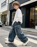 Boys Baggy Jeans Wide Leg Elastic Waist Denim Pants With Pockets Y2K Streetwear Casual Trousers For Kids 6-16 Years_mkmklike.com