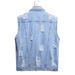Men's Clothing Denim Vest Sleeveless Worn Denim Various Colors Trendy Casual Denim Jacket_mkmklike.com