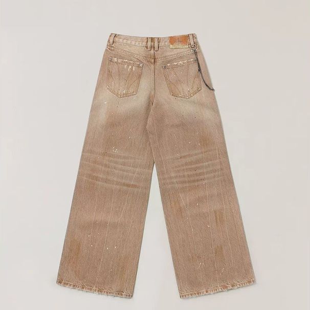 Clair Clair SMKK Wilderness Diamond Wide-Leg Jeans Handmade Heavy-Duty Distressed Loose Long Pants New Straight-Leg Casual Trousers_mkmklike.com