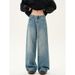 Unisex High-Street Straight Jeans – Vintage Washed, Relaxed Fit & Wide-Leg (Effortless Chic & Everyday Essential)_mkmklike.com