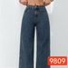 High Waist Straight Leg Jeans For Women - Stretch-Free, Flared Hem, Dark Wash & Black, Petite To Plus Size_mkmklike.com