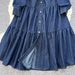 Elegant High-Waisted Denim Dress For Women - Fall A-Line Midi Dress With Belt & Polo Collar_mkmklike.com