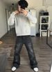 Men's Clothing Spring And Autumn New Korean Style Trendy Casual Men's Nine-point Pants Hong Kong Style Wide-leg Pants_mkmklike.com