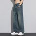 Autumn And Winter Jeans Men's Clothing American Retro High Street Trendy Men's Pants Loose Straight Jeans Men_mkmklike.com