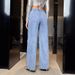Vintage Wash Straight Leg Jeans – Oversized Pocket Non-Stretch Denim Pants For Women (XS-XL)_mkmklike.com