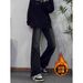 Nordmann American Style Vibe Retro Black Gradient Fleece-Lined Jeans For Men, Autumn Winter Trendy High Street Flared Cleanfit_mkmklike.com