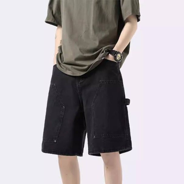 Men's Clothing Jeans Summer Thin Retro High Street Fashion Shorts Loose Straight Casual Washed Pants_mkmklike.com