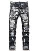 Men's Casual Stretchy Jeans Loose Fit Straight Leg Mid Waist Comfortable Workwear For Autumn Winter Everyday Use_mkmklike.com