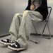 Nordmann Vintage Frayed Hem Jeans Men Straight Loose Fit Casual Pants Autumn Winter Trendy American Style Versatile Wide Leg_mkmklike.com