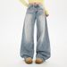 YC&American Retro Loose High-waisted Wide-leg Jeans Distressed Details, Versatile For Autumn And Winter, Women's Long_mkmklike.com