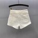 Summer High-Waisted White Denim Shorts For Women Stretch Slim Fit A-Line Flattering For Petite Hot Pants New Style_mkmklike.com
