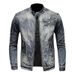 Men's Denim Jacket European And American Casual Retro Large Size Stand Collar Zipper Jacket Cycling Motorcycle Clothing Trend_mkmklike.com