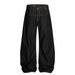 Men's High Street Vintage Loose Fit Distressed Denim Jeans - Retro Washed Black Straight Leg With Button Fly_mkmklike.com