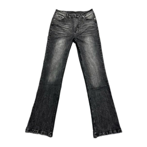 Vintage 517 Slim Fit Stretch Denim Black Washed Bootcut Jeans With Retro Vibe Clean Aesthetic Men's Clothing_mkmklike.com
