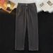 Men's Clothing Summer Washed Retro Jeans Loose Straight Leg Men's Trendy Boyfriend Style Wide Leg Flowing Pants_mkmklike.com