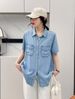 Chicco Preferred 2023 Summer New Short Sleeve Tencel Denim For Women, Thin Loose Casual Niche Draped Shirt_mkmklike.com