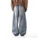 Hong Kong-style Retro Wide-leg Curved Knife Jeans For Men And Women, Spring/autumn New Casual Versatile Relaxed Banana Pants For Men_mkmklike.com