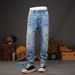 Men's Relaxed Fit Vintage Washed Denim Pants – Classic Harem Style With Artisan Distressing (28-38) – 90s Retro Streetwear For Casual Wear_mkmklike.com