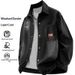 Vintage Distressed Printed Denim For Men, Autumn Export Loose Letter Turn-Down Collar Long Sleeve Top, Trendy Casual_mkmklike.com
