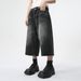 Men's Clothing Summer High Street Profile Wide Leg Drape Seven Point Jeans_mkmklike.com