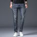 Pulse 2025 Autumn Winter New High-End Light European Style Little Bee Jeans Men's Slim Fit Trendy Skinny Casual Pants_mkmklike.com