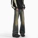 Men's Clothing Jeans Old Washed Flared Pants Retro Loose Casual Trousers Straight Pants_mkmklike.com