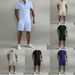 Men's Polo Casual Loose Short Sleeve Shorts Tracksuit_mkmklike.com