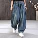 Women's Clothing Spring And Autumn New Loose Large Size Jeans For Women Retro Art White Mopping Casual Baggy Pants Bloomers Trend_mkmklike.com